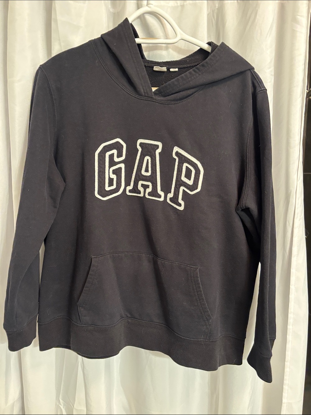 GAP Women’s Black Crewneck Hoodie with White Logo